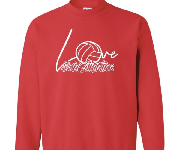 Bold Athletics For the Love of Volleyball Red Long Sleeve T-Shirt