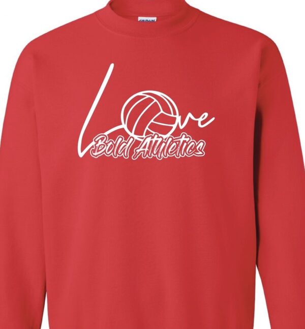 Bold Athletics For the Love of Volleyball Red Long Sleeve T-Shirt