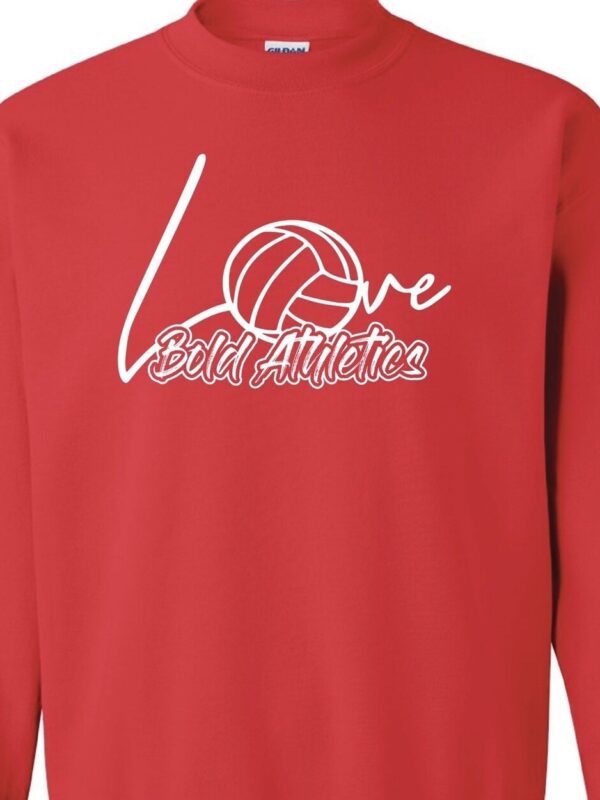 Bold Athletics For the Love of Volleyball Red Long Sleeve T-Shirt