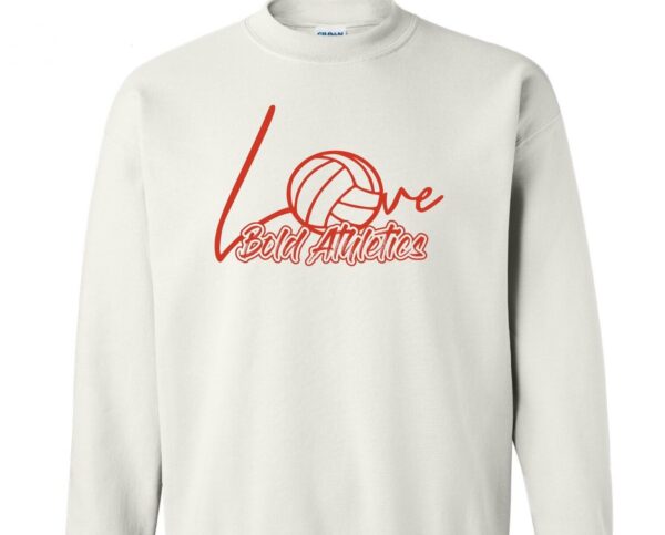 Bold Athletics For the Love of Volleyball White Long Sleeve T-Shirt