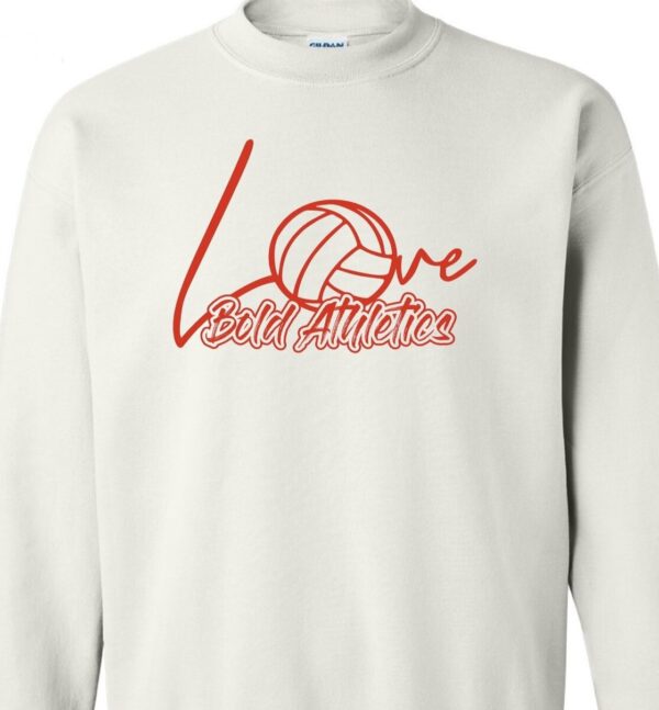 Bold Athletics For the Love of Volleyball White Long Sleeve T-Shirt